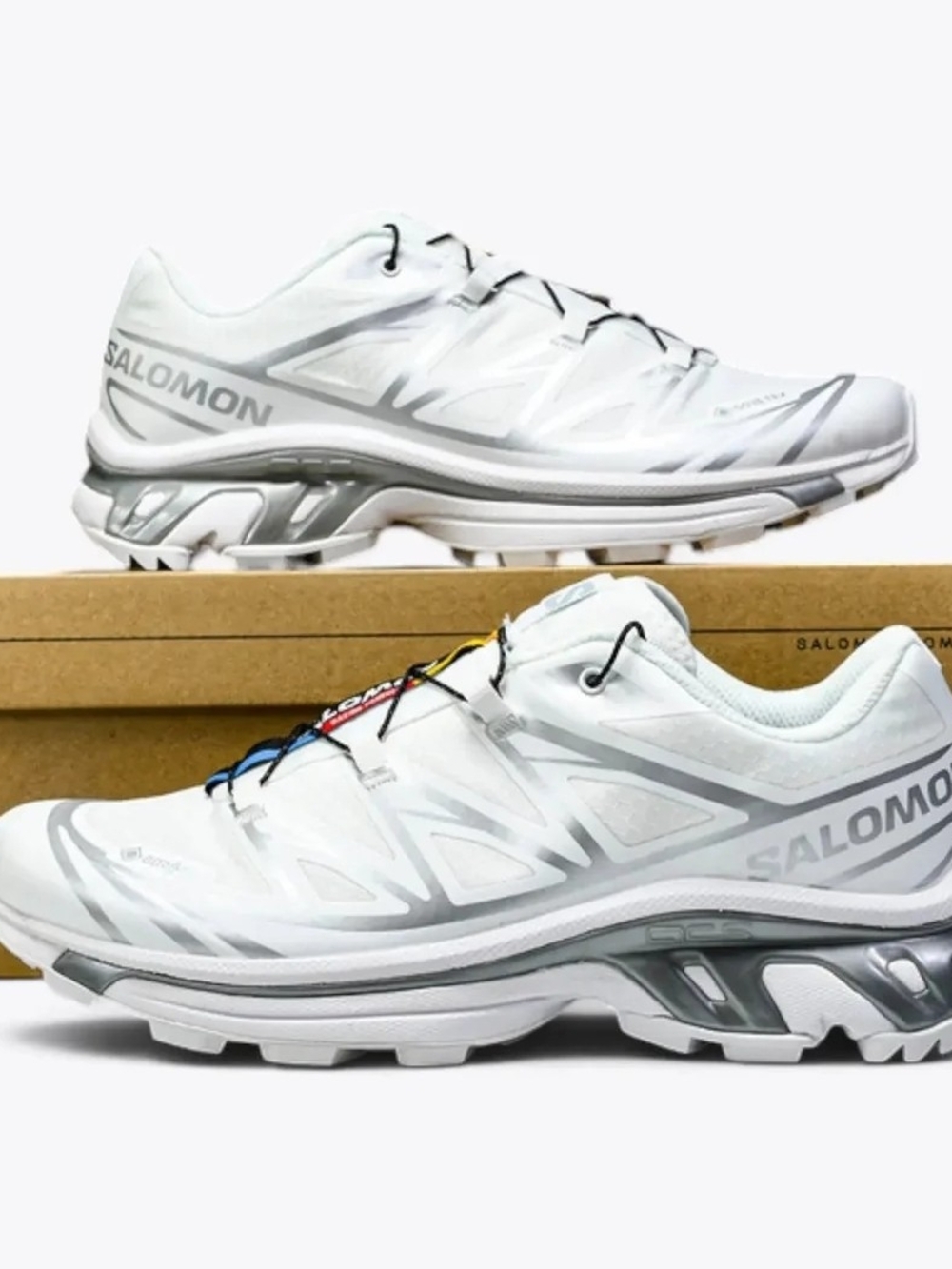 Salomon White & Silver Performance Trail Sneakers